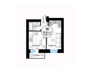 1-к квартира, вторичка, 38м2, 7/18 этаж