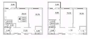 2-к квартира, строящийся дом, 145м2, 26/27 этаж