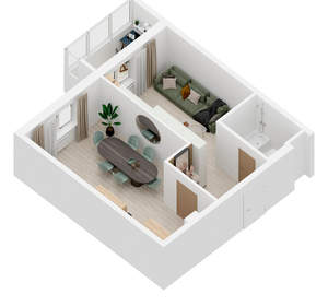 1-к квартира, вторичка, 53м2, 2/26 этаж