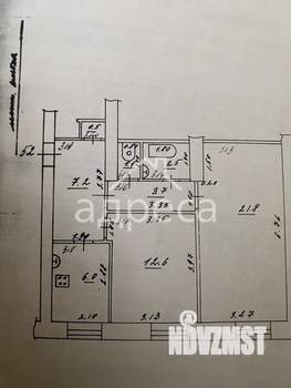 2-к квартира, вторичка, 55м2, 1/3 этаж