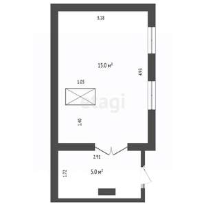 1-к квартира, вторичка, 20м2, 1/1 этаж