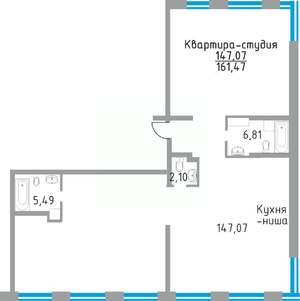 5-к квартира, строящийся дом, 161м2, 19/19 этаж