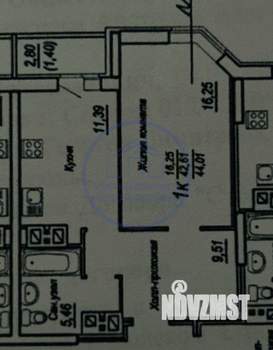 1-к квартира, вторичка, 45м2, 14/16 этаж