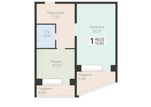 1-к квартира, вторичка, 53м2, 10/10 этаж