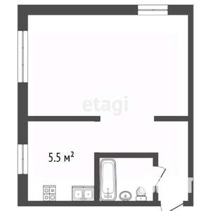 1-к квартира, вторичка, 30м2, 1/5 этаж