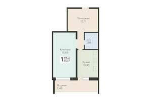 1-к квартира, вторичка, 53м2, 10/10 этаж