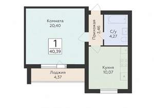 1-к квартира, вторичка, 40м2, 12/13 этаж