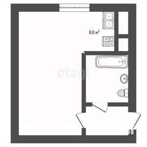 Студия квартира, вторичка, 42м2, 1/4 этаж