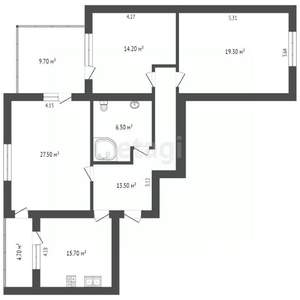 3-к квартира, вторичка, 102м2, 2/14 этаж