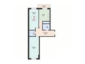 2-к квартира, вторичка, 66м2, 2/24 этаж