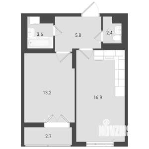 1-к квартира, вторичка, 43м2, 2/24 этаж