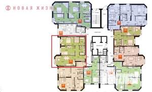 2-к квартира, строящийся дом, 69м2, 2/23 этаж