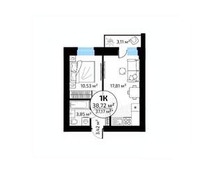 1-к квартира, вторичка, 39м2, 9/18 этаж