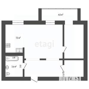 1-к квартира, вторичка, 36м2, 5/5 этаж
