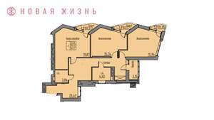 2-к квартира, вторичка, 89м2, 15/19 этаж