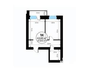 1-к квартира, вторичка, 44м2, 16/18 этаж