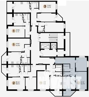 3-к квартира, строящийся дом, 74м2, 4/26 этаж