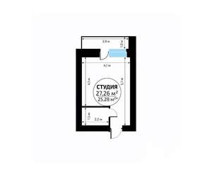Студия квартира, вторичка, 27м2, 9/18 этаж
