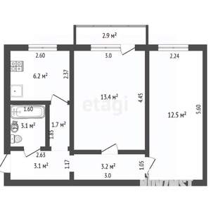 2-к квартира, вторичка, 43м2, 4/5 этаж