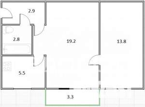 2-к квартира, вторичка, 44м2, 4/5 этаж