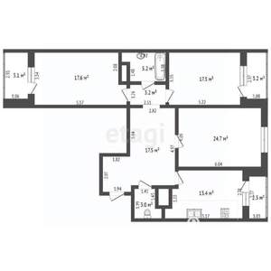 3-к квартира, вторичка, 108м2, 8/16 этаж