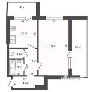 1-к квартира, вторичка, 37м2, 9/9 этаж