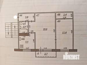 2-к квартира, вторичка, 46м2, 3/5 этаж