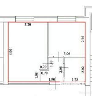 1-к квартира, вторичка, 30м2, 1/3 этаж