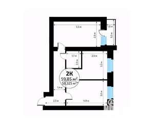 2-к квартира, вторичка, 60м2, 12/18 этаж