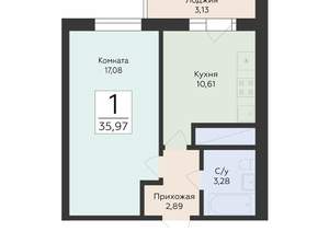 1-к квартира, вторичка, 36м2, 15/24 этаж