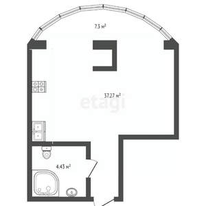 1-к квартира, вторичка, 42м2, 20/24 этаж