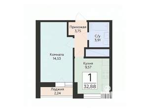 1-к квартира, вторичка, 33м2, 12/24 этаж