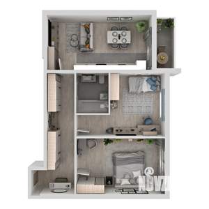 2-к квартира, вторичка, 58м2, 1/18 этаж