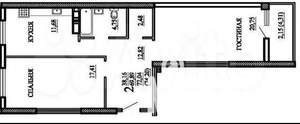 2-к квартира, вторичка, 70м2, 13/23 этаж