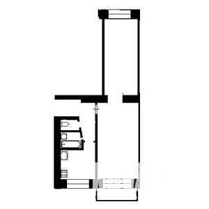 2-к квартира, вторичка, 44м2, 1/5 этаж