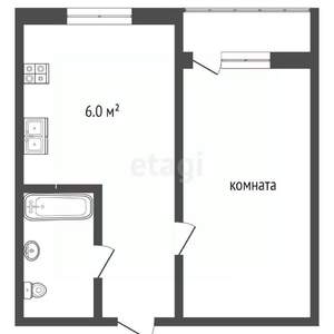 1-к квартира, вторичка, 31м2, 4/5 этаж