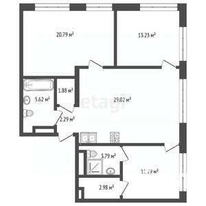 3-к квартира, вторичка, 91м2, 16/31 этаж