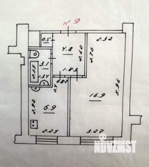 1-к квартира, вторичка, 32м2, 3/9 этаж