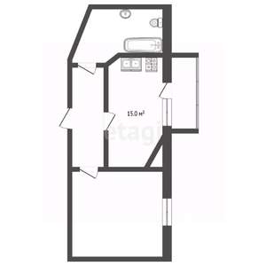 1-к квартира, вторичка, 43м2, 21/23 этаж