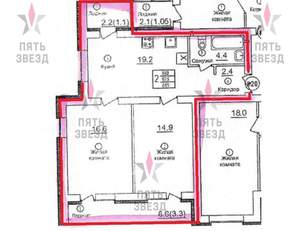 2-к квартира, вторичка, 62м2, 4/4 этаж