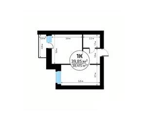 1-к квартира, вторичка, 40м2, 4/18 этаж