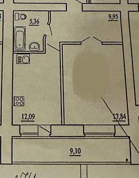 1-к квартира, вторичка, 46м2, 6/15 этаж