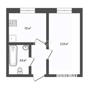 1-к квартира, вторичка, 36м2, 1/5 этаж