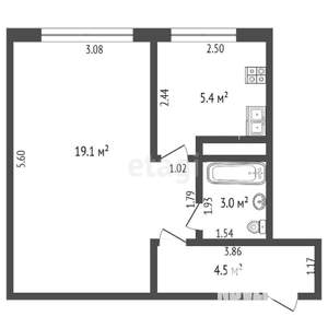 1-к квартира, вторичка, 32м2, 4/5 этаж