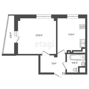 1-к квартира, вторичка, 48м2, 9/17 этаж