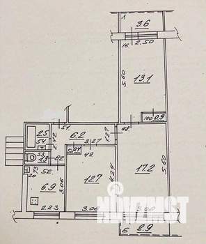 3-к квартира, вторичка, 63м2, 7/9 этаж