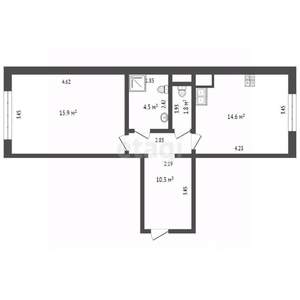1-к квартира, вторичка, 36м2, 3/3 этаж