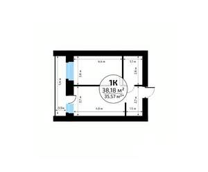 1-к квартира, вторичка, 38м2, 11/18 этаж