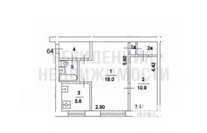 2-к квартира, вторичка, 48м2, 4/6 этаж