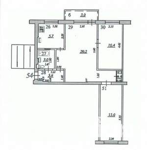 3-к квартира, вторичка, 56м2, 5/5 этаж